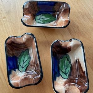 H K Tunstall England Vibrant set of tiny Ashtray Trinket